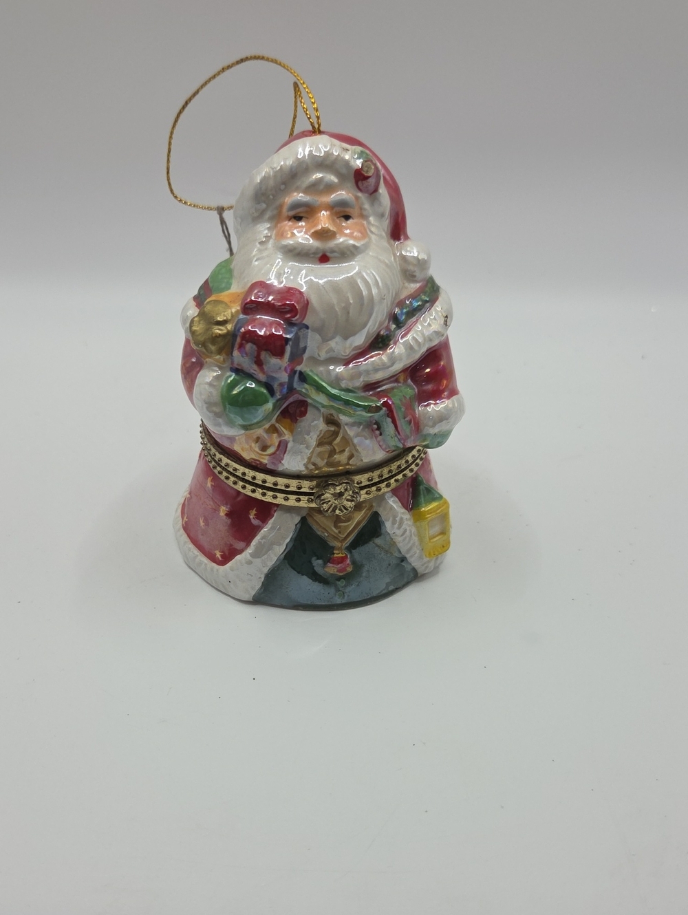 Santa Claus Trinket With Train Inside Music Box